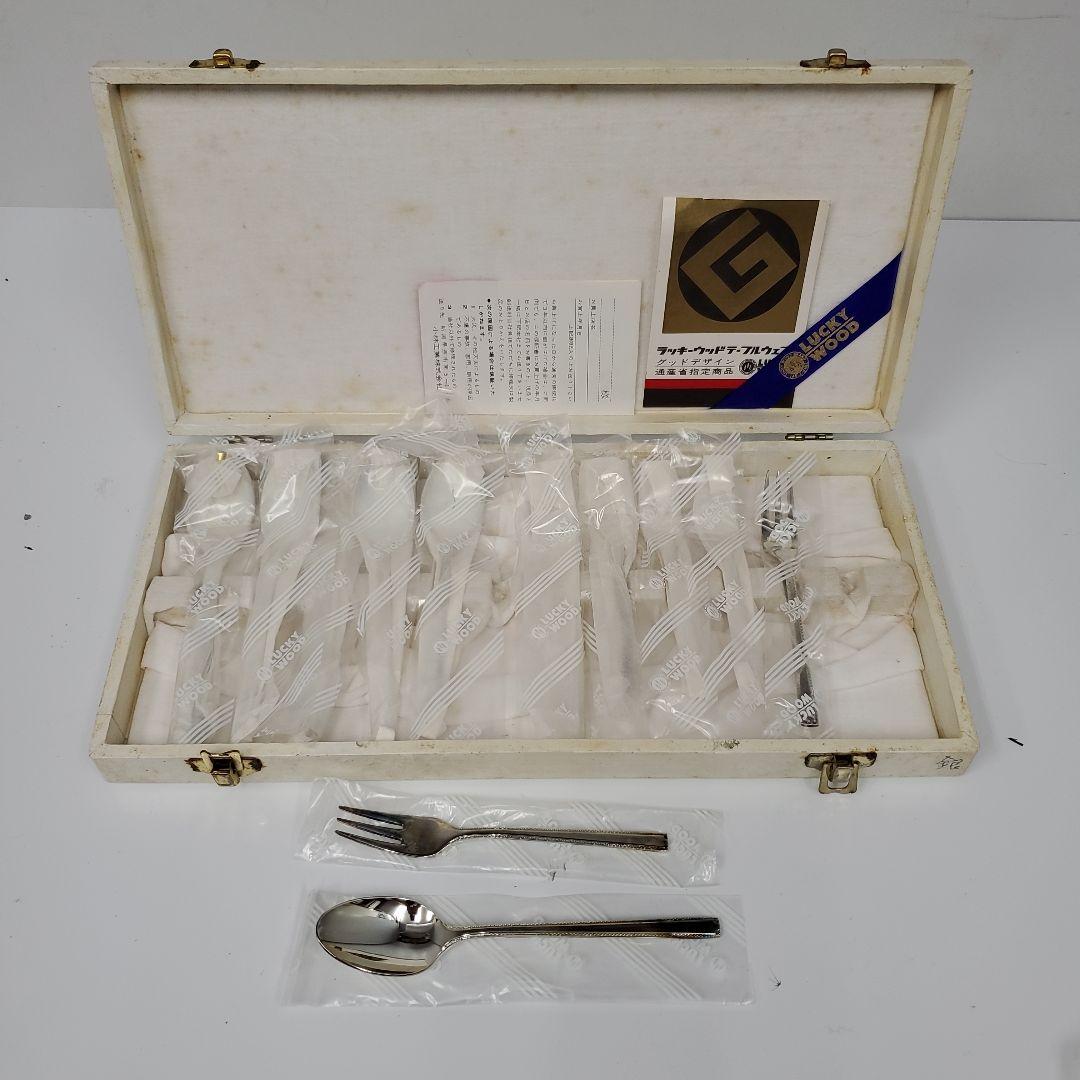 luckywood wood  lucky silvered フォーク　スプ―ン