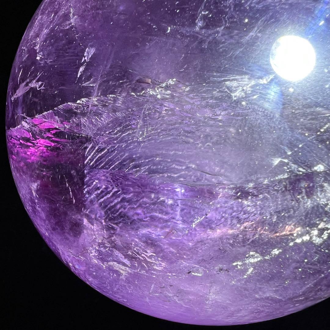 ✮美宝珠✮偉大なる迫力✮超美濃紫水晶✮レインボー アメジスト 丸玉 天然石 原石