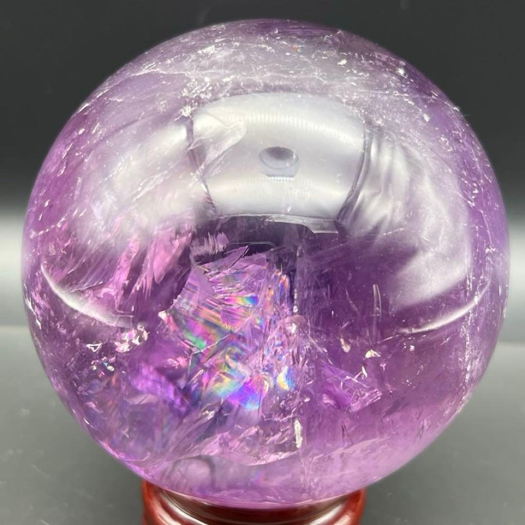 ✮美宝珠✮偉大なる迫力✮超美濃紫水晶✮レインボー アメジスト 丸玉 天然石 原石