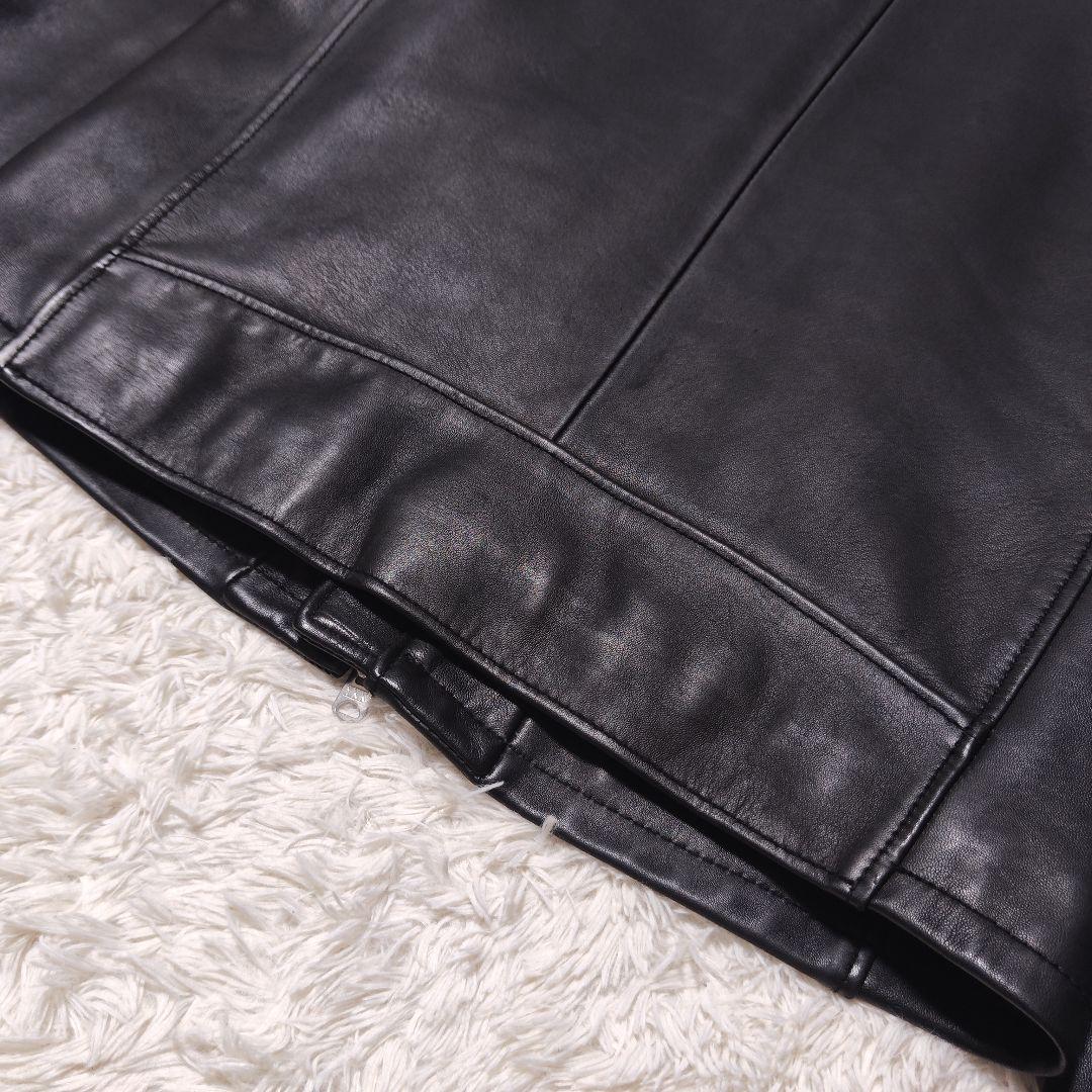 美品✨メンズビギ 羊革 シングルライダース レザージャケット シープスキン 黒