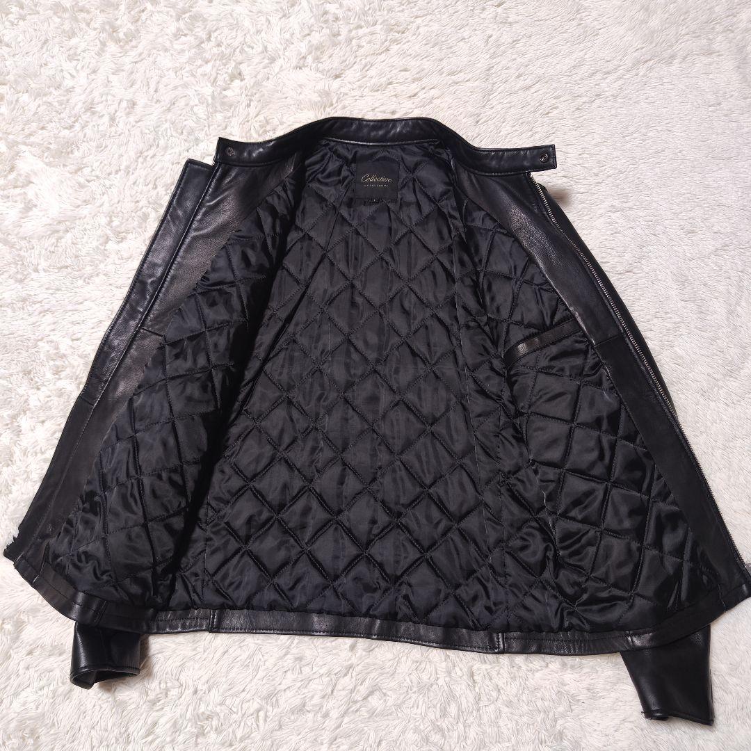 美品✨メンズビギ 羊革 シングルライダース レザージャケット シープスキン 黒