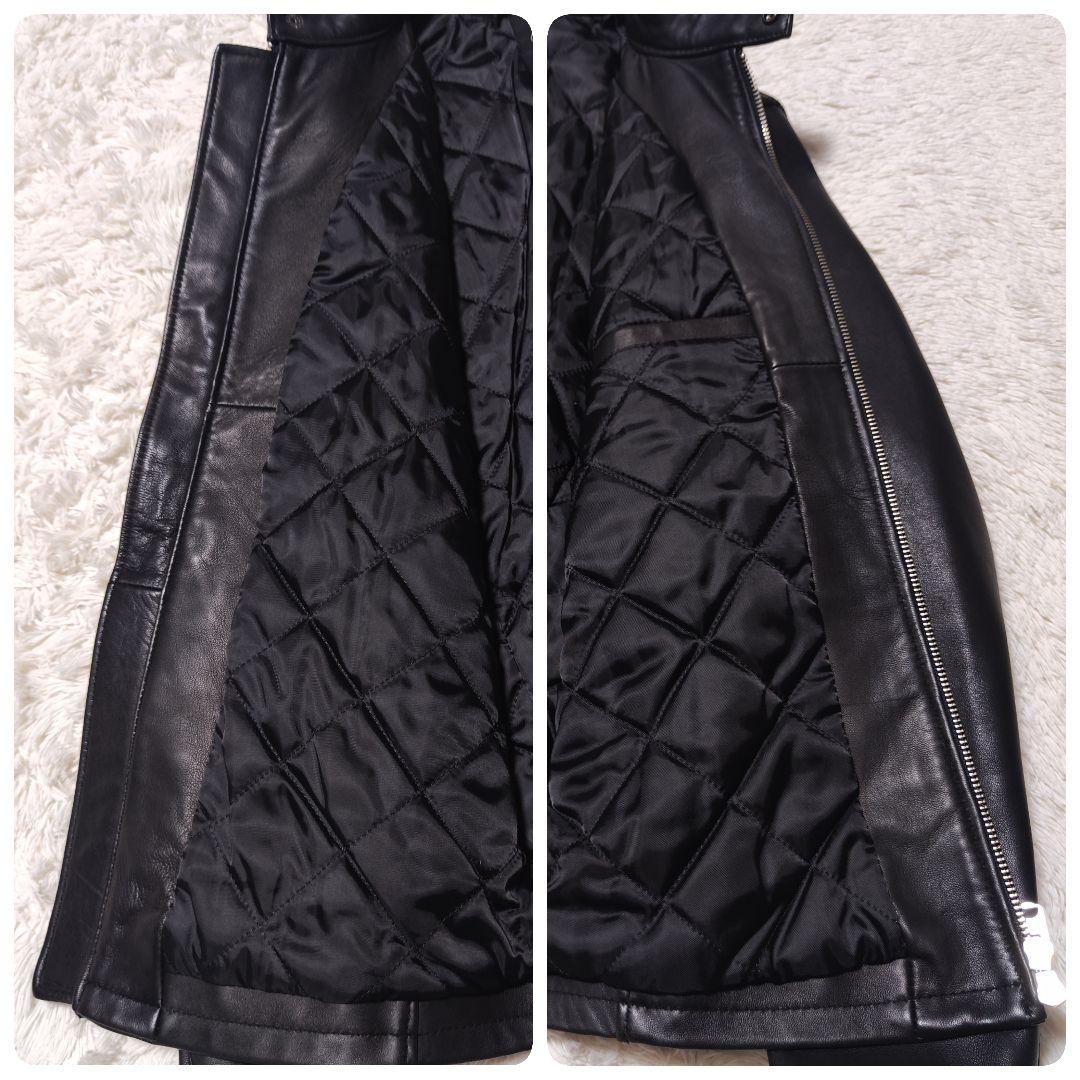 美品✨メンズビギ 羊革 シングルライダース レザージャケット シープスキン 黒