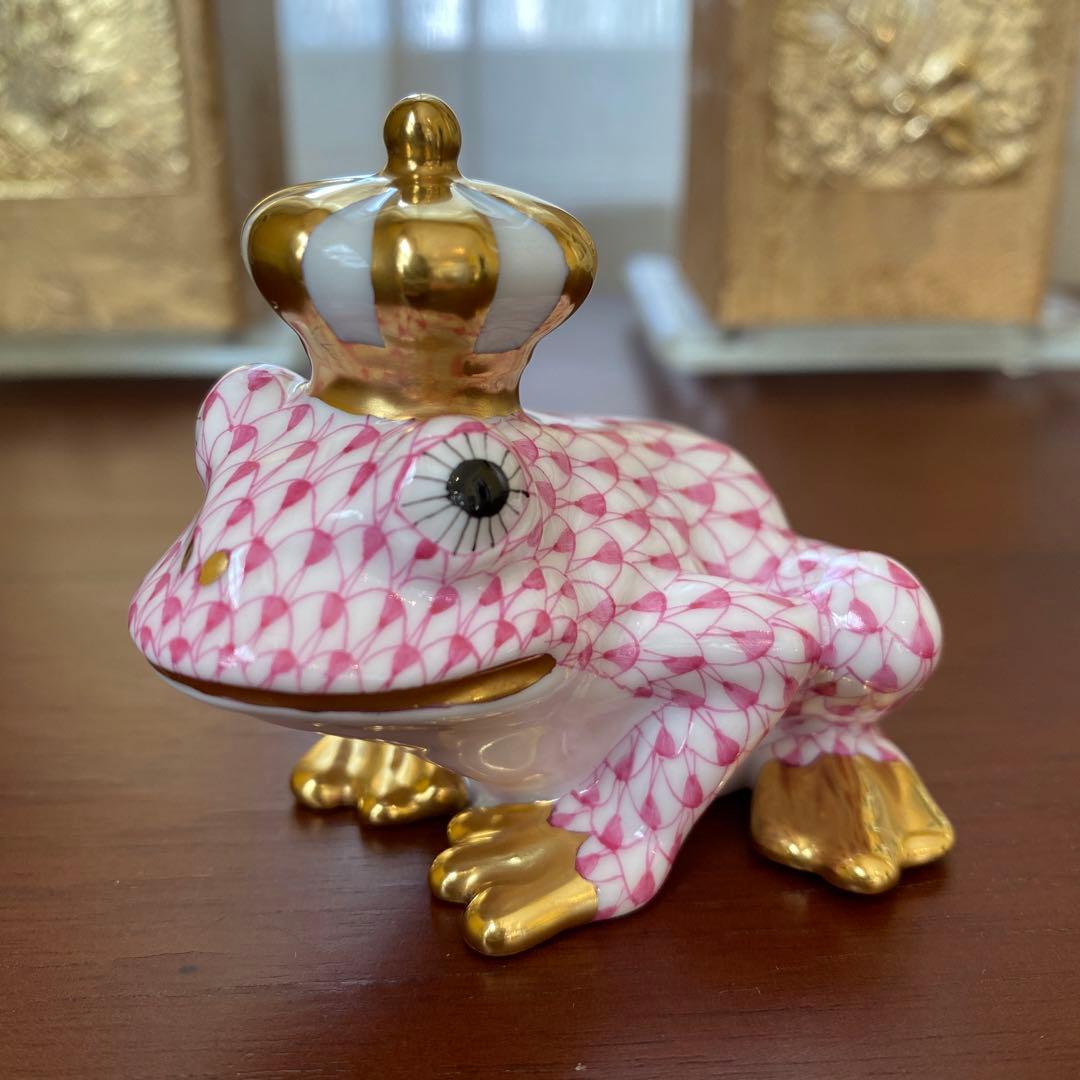 HEREND ヘレンド フィギュリン カエルのプリンス　ピンク