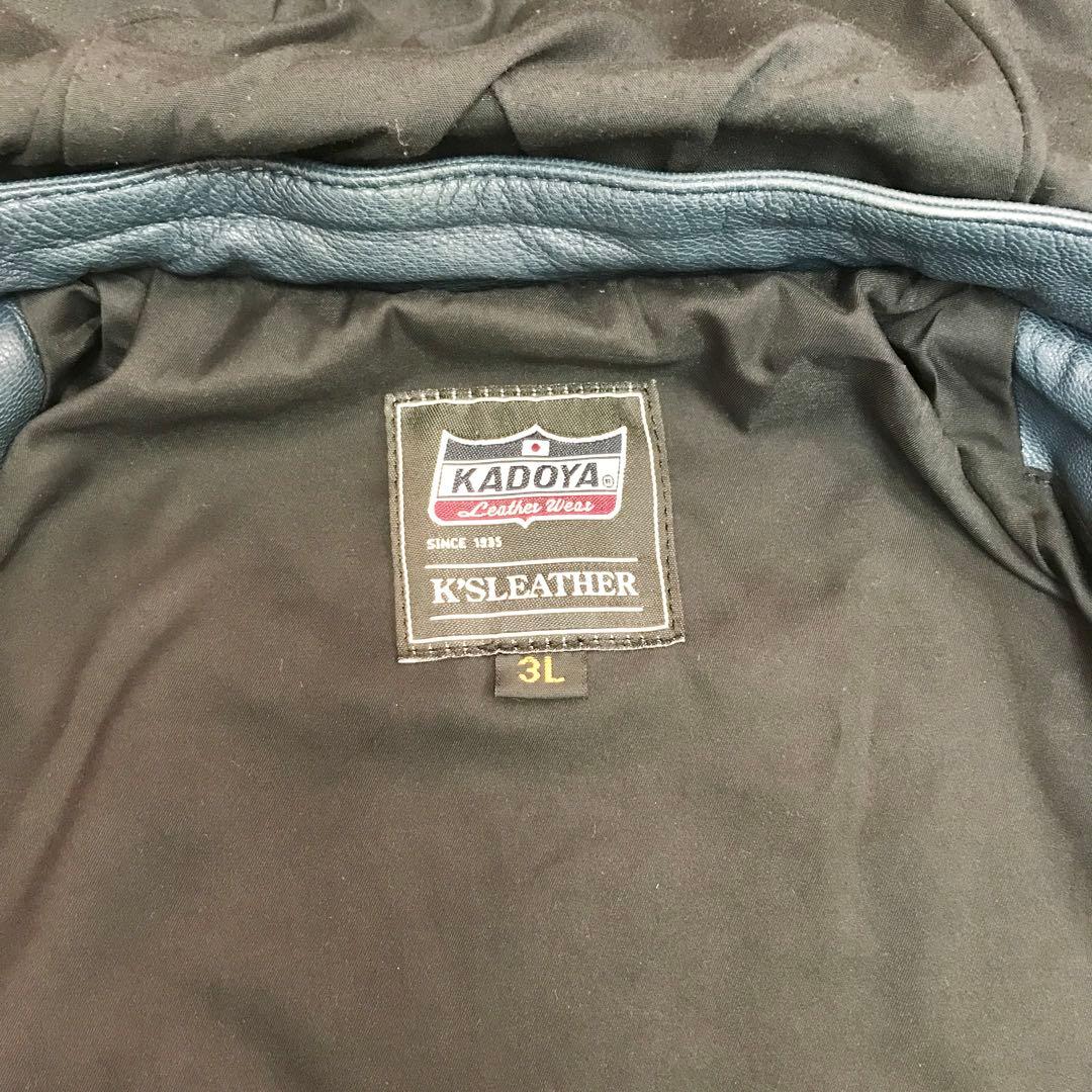 カドヤ レザージャケット 3L ライダース ブラック ロックキャップ S3254