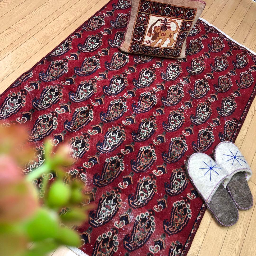 ペルシャ絨毯 ヴィンテージラグ 147×97cm 手織り オールドpersia