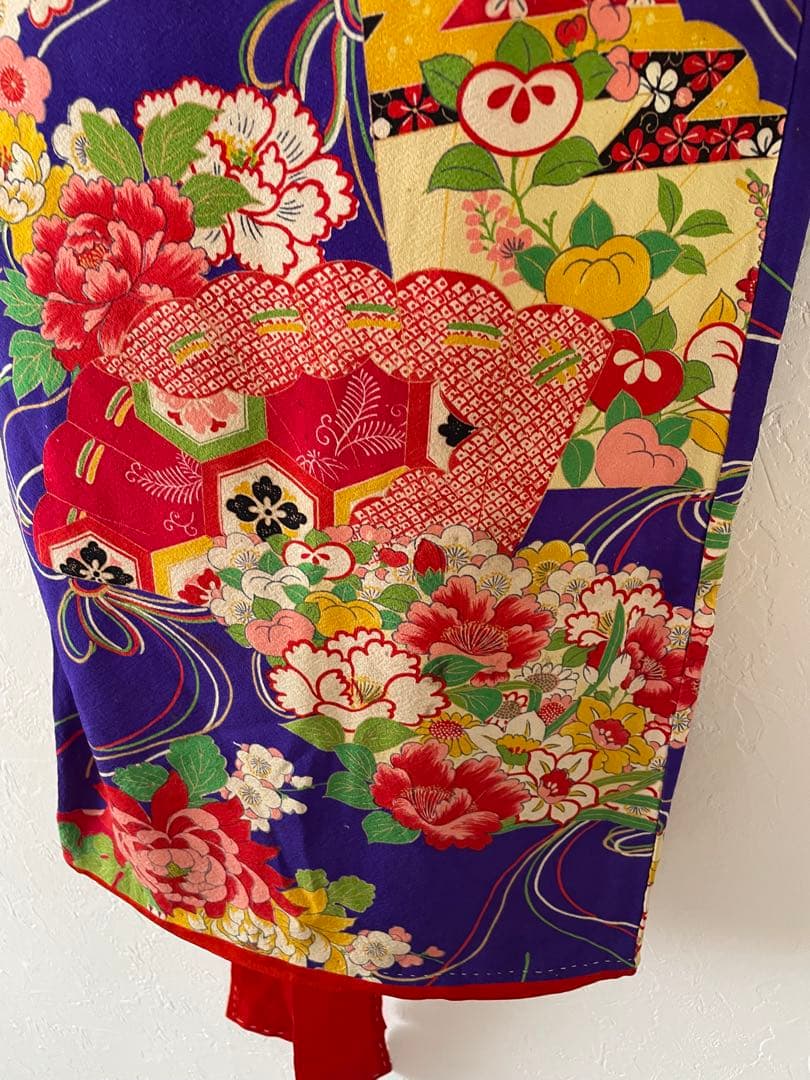 七五三　3歳　アンティークお着物セット　正絹　被布