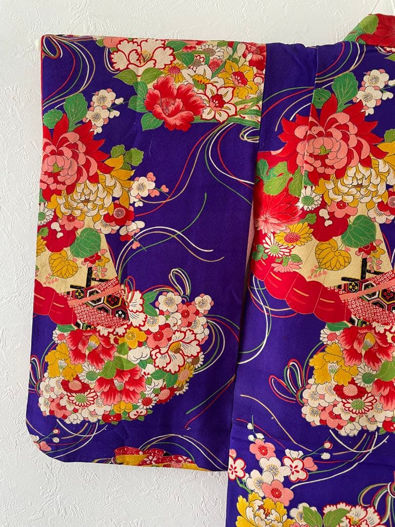 七五三　3歳　アンティークお着物セット　正絹　被布