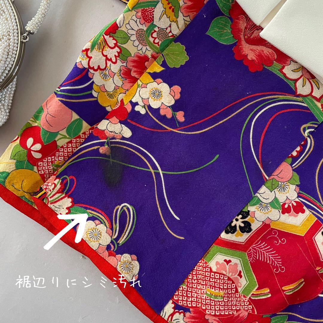 七五三　3歳　アンティークお着物セット　正絹　被布