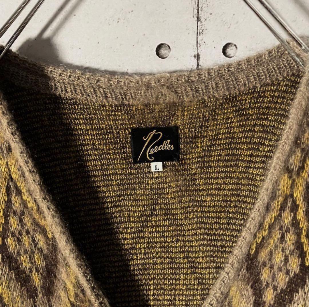 【入手困難】ニードルスNeedles☆ジオメトリック柄モヘヤカーディガン希少L