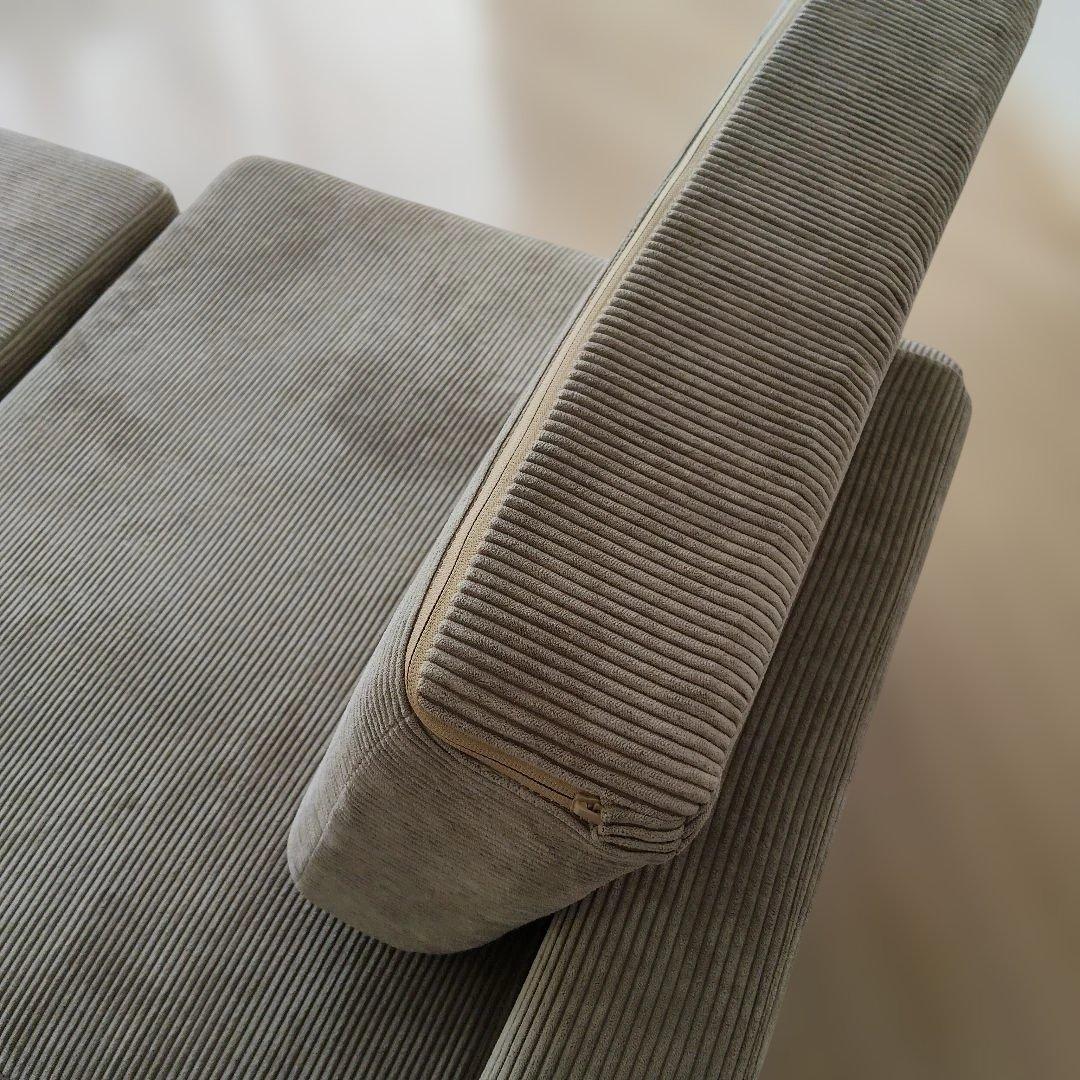 【引取限定】ニトリ　ベージュ コーデュロイ ソファベッド