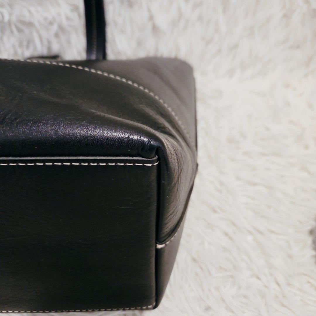 美品 ソメスサドル 巾着 トートバッグ オルター チャーム 肩掛け A4 黒