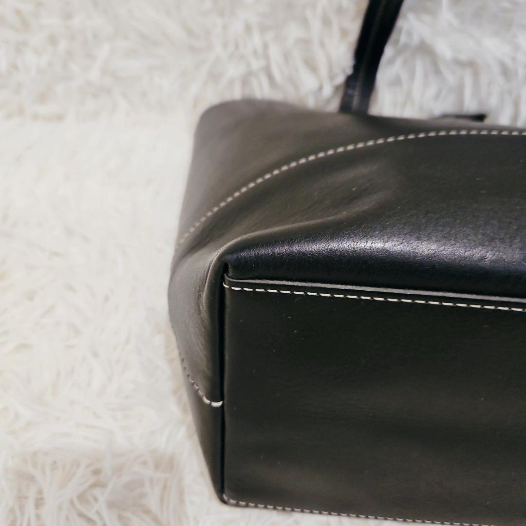 美品 ソメスサドル 巾着 トートバッグ オルター チャーム 肩掛け A4 黒