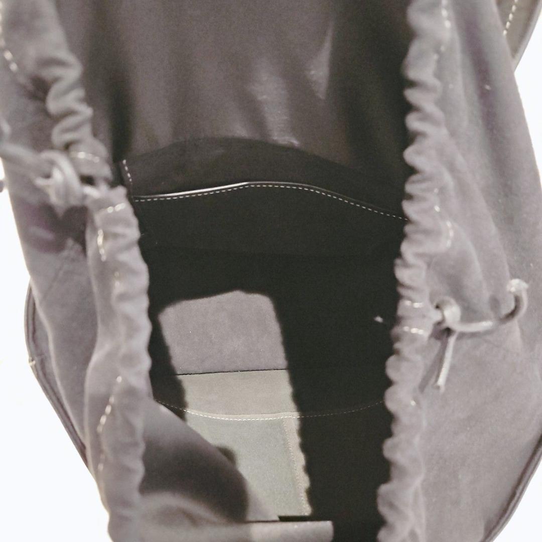 美品 ソメスサドル 巾着 トートバッグ オルター チャーム 肩掛け A4 黒