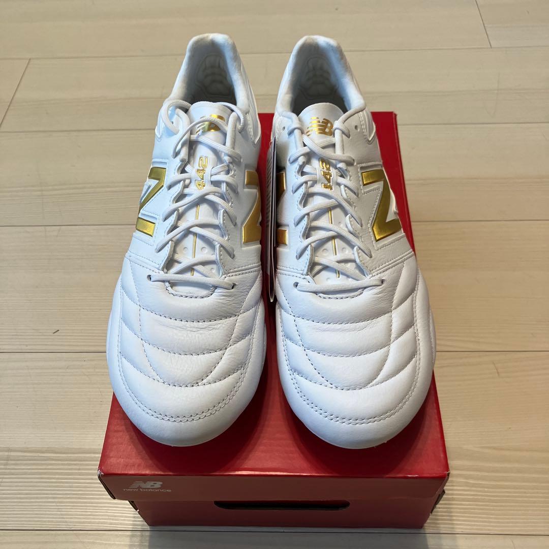 New Balance 442 サッカーシューズ ホワイト/ゴールド