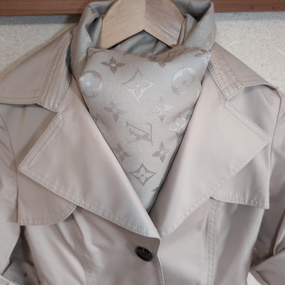 グレージュ LOUIS VUITTON モノグラム 大判ストール 伊 d118