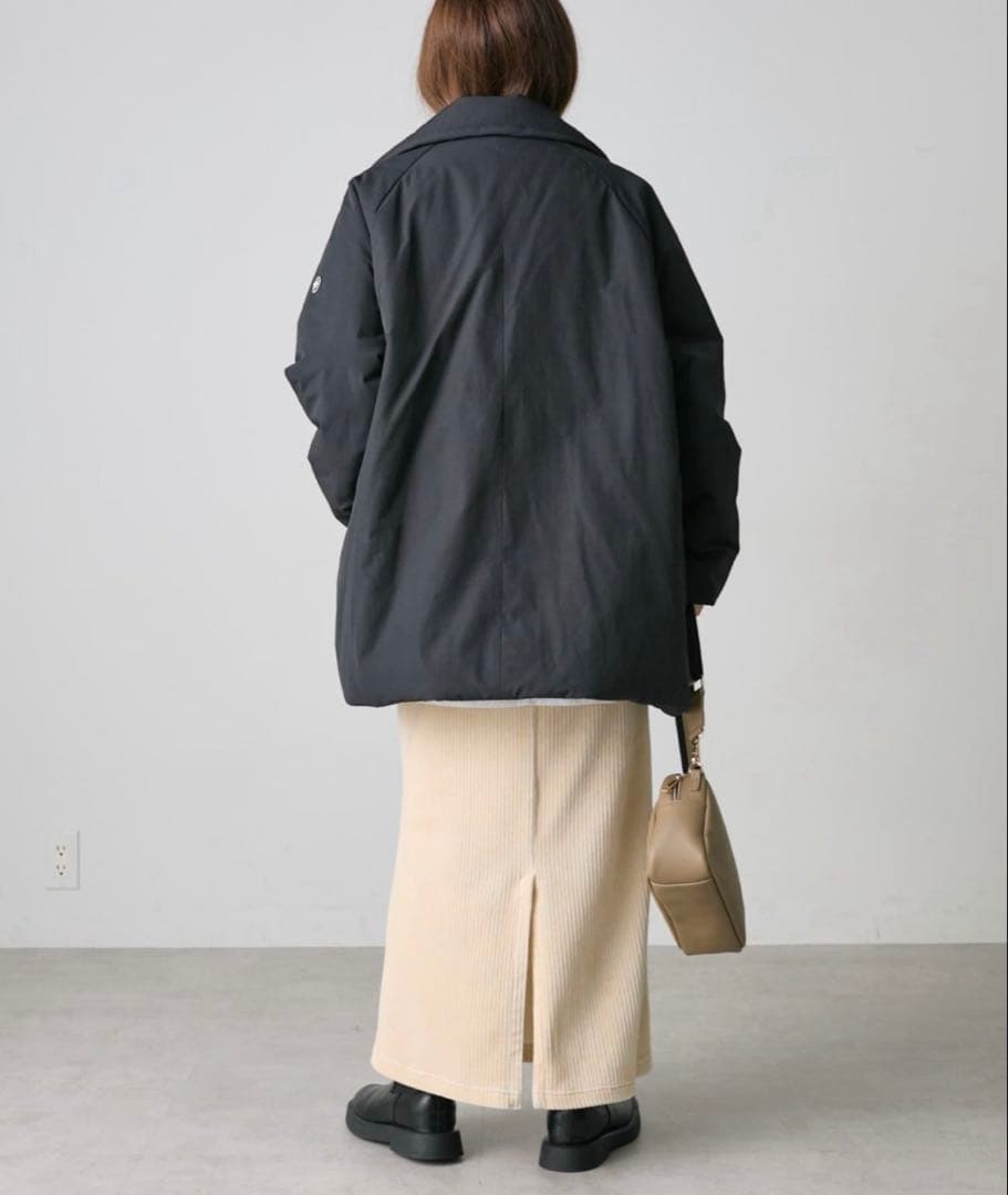 美品【中綿テーラードコート】pual ce cin 黒 ダウンジャケット