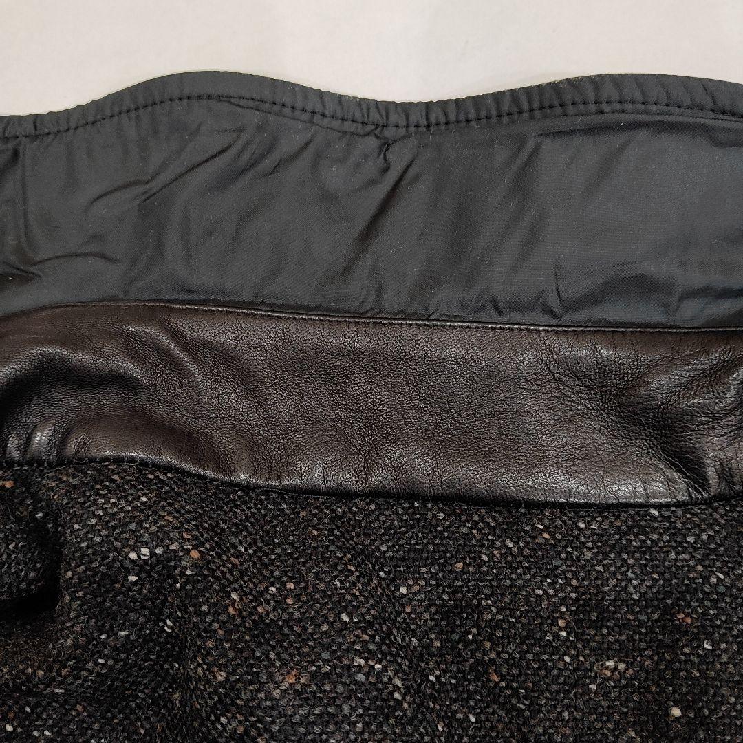 エディモネッティリバーシブルウール混紡 ステンカラーコート 黒50