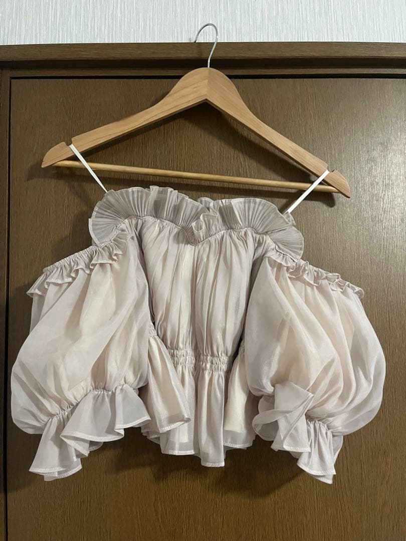 SNIDEL スナイデル ギャザーオフショルブラウス PNK