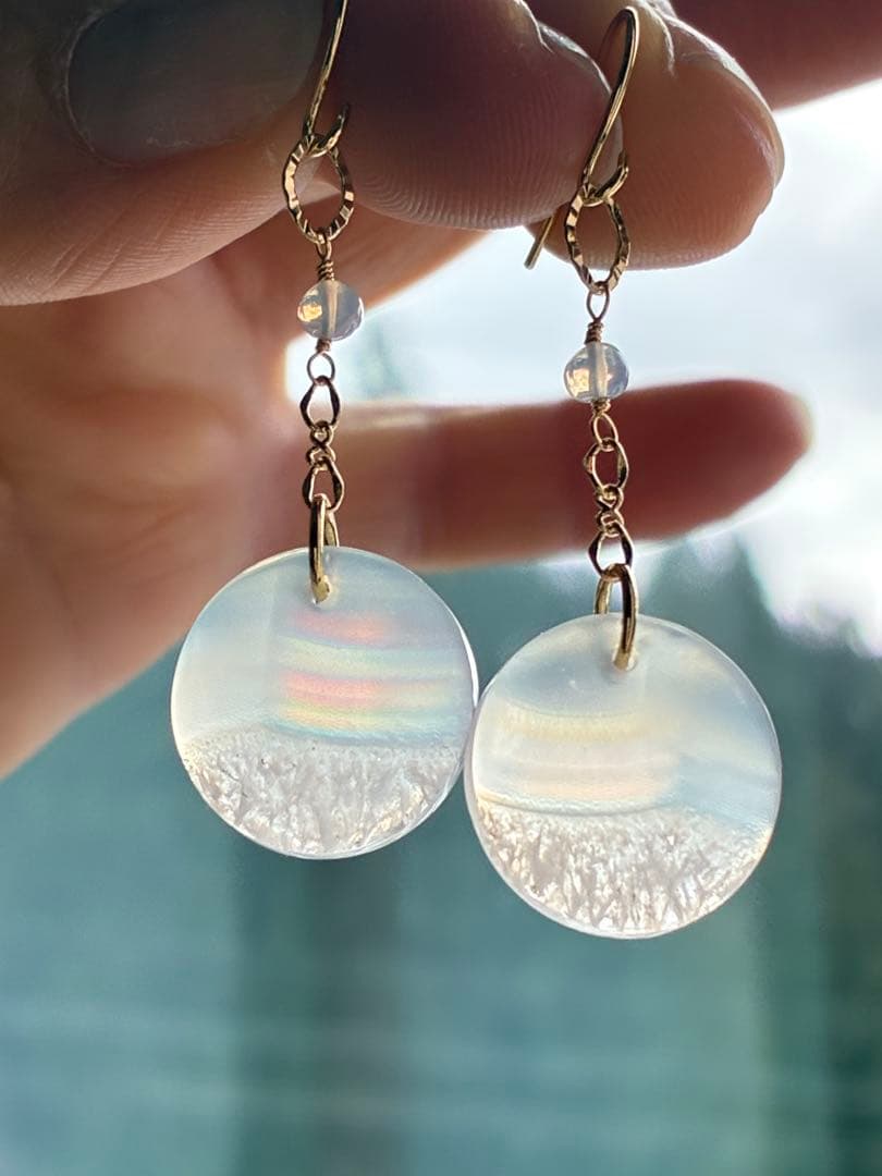 RiSaO＊　14kgf アイリスアゲート ラウンドピアス