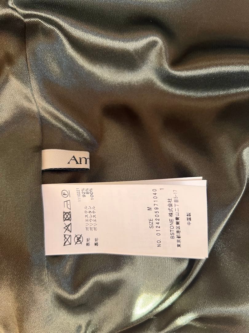 ワンピース AMERI BACK OPEN PEARL VELOUR DRESS