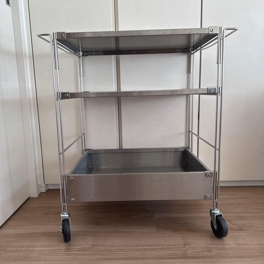 無印良品　ステンレスユニットシェルフワゴン