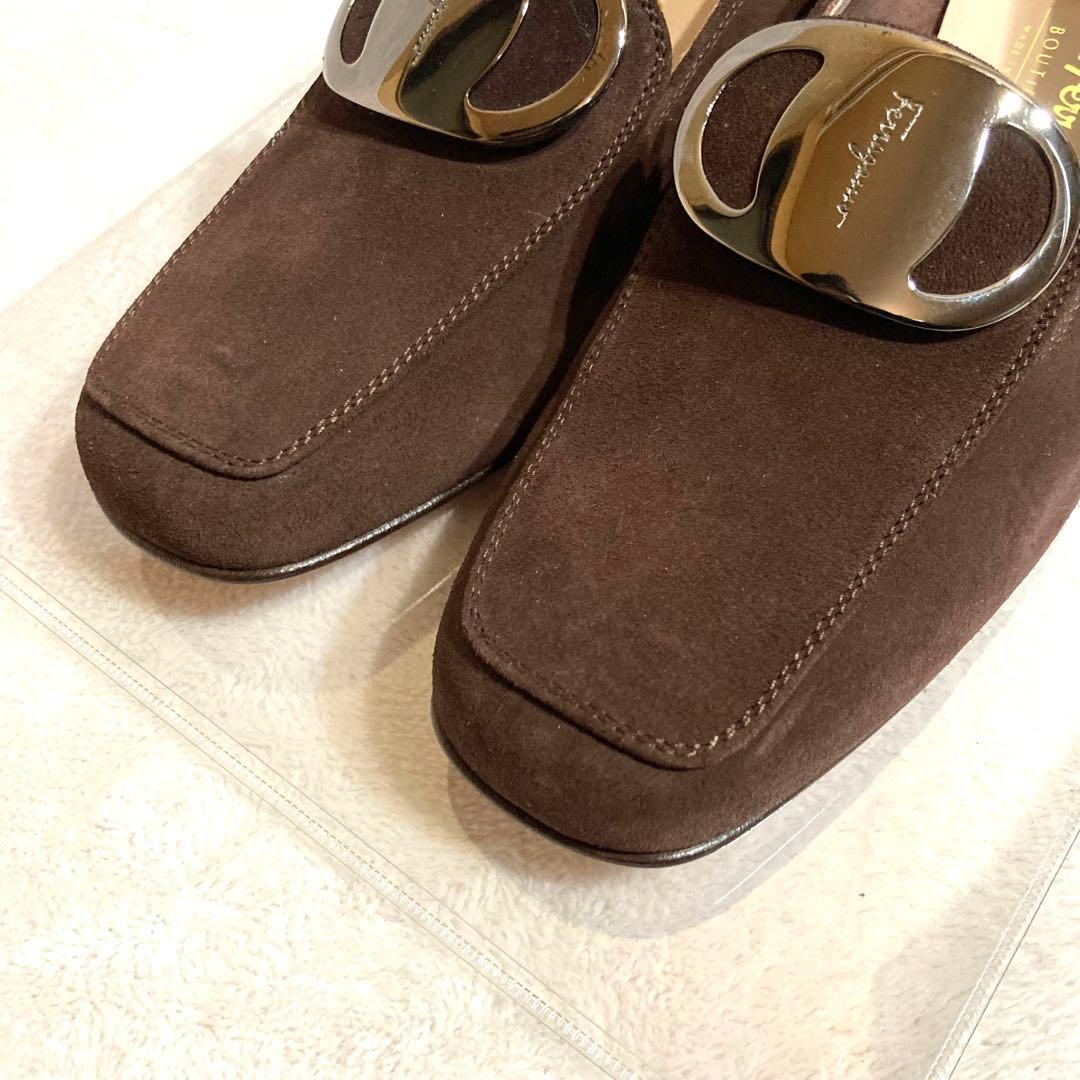 ✨極美品✨　フェラガモ ブラウン　スエード　パンプス　24