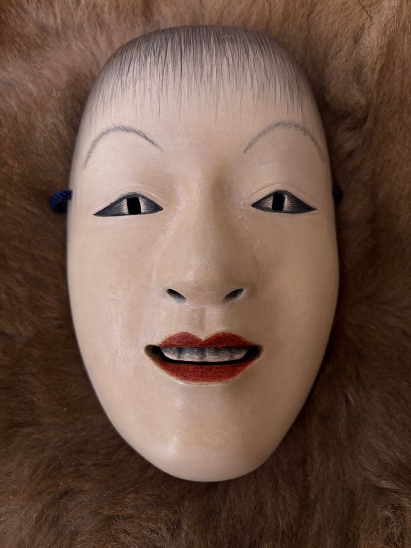 能面 木製 微笑み　Japan ビンテージ　骨董　稀少品