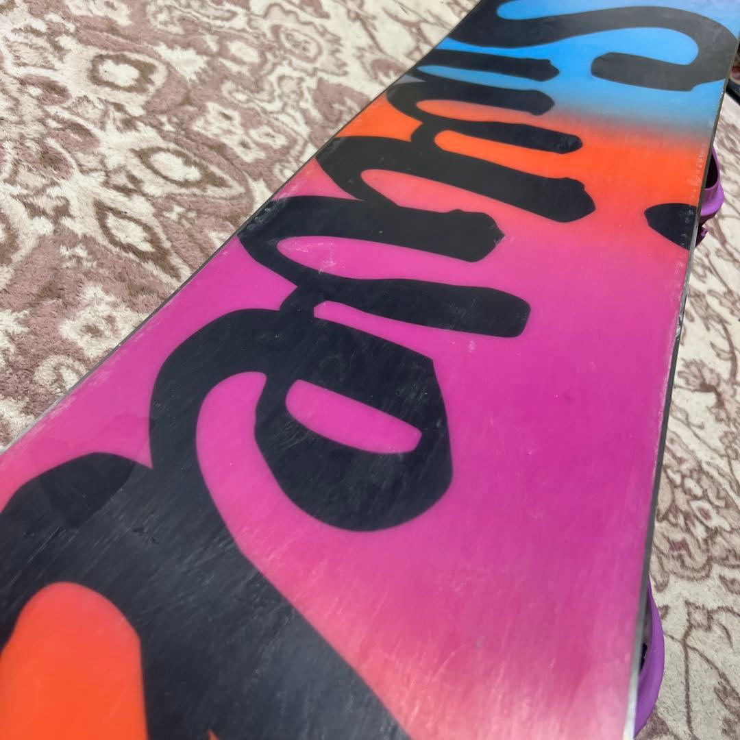 美品 SWIVEL 138cm ジュニア ダブルキャンバー スノーボードセット