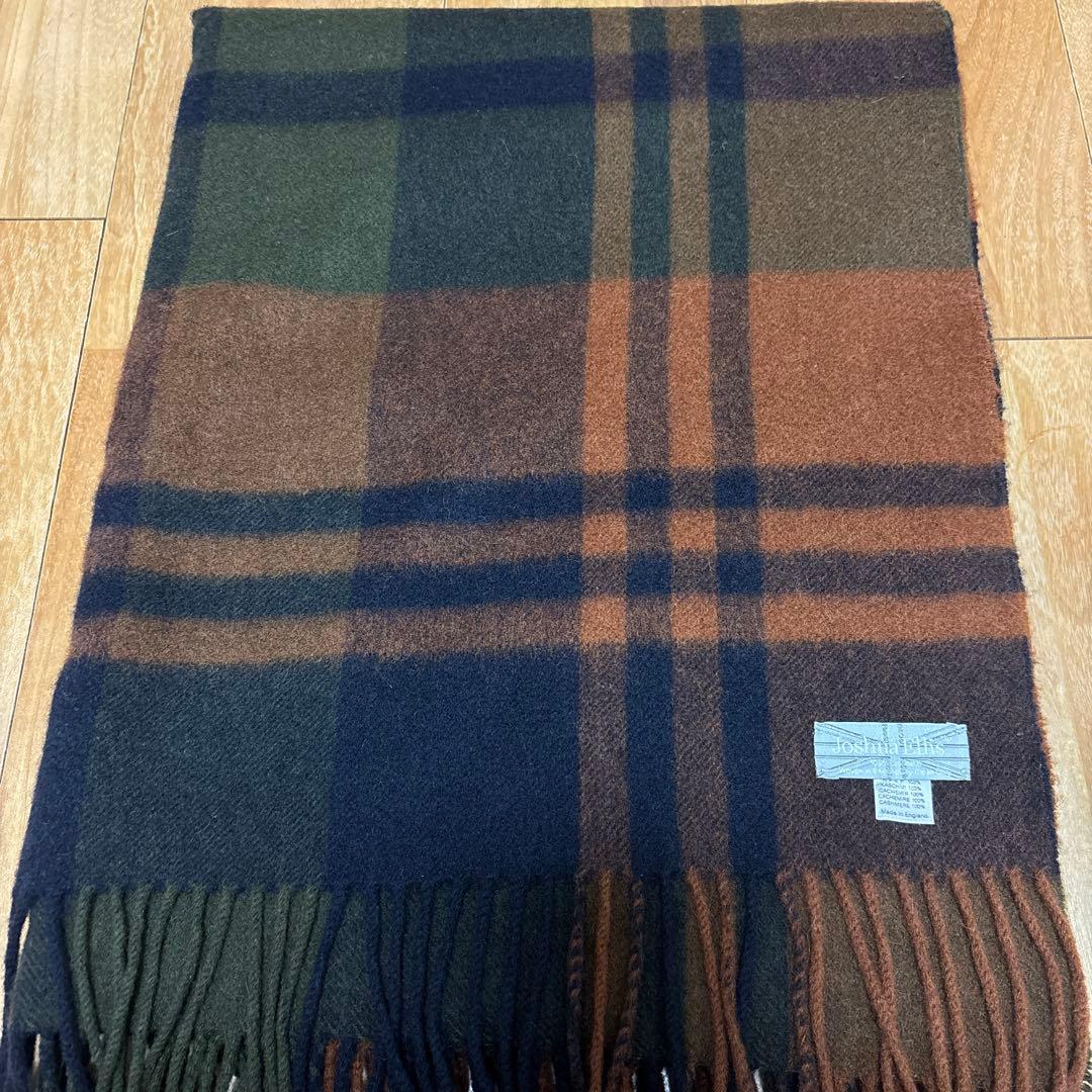 ★土日限定セール★Joshua Ellis カシミヤブラックウォッチ ストール