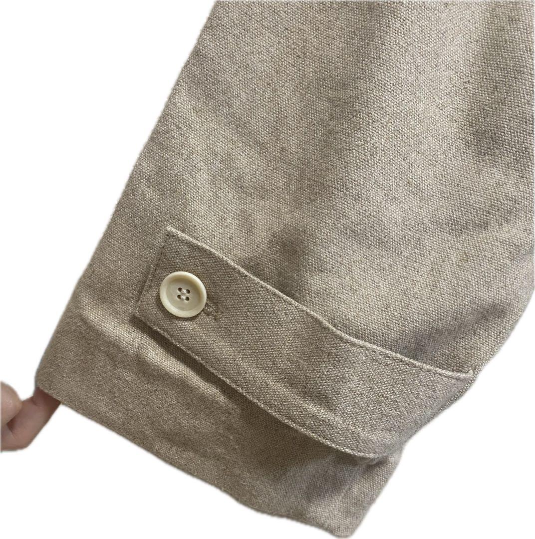 ベージュ ロングコート ボタン付き