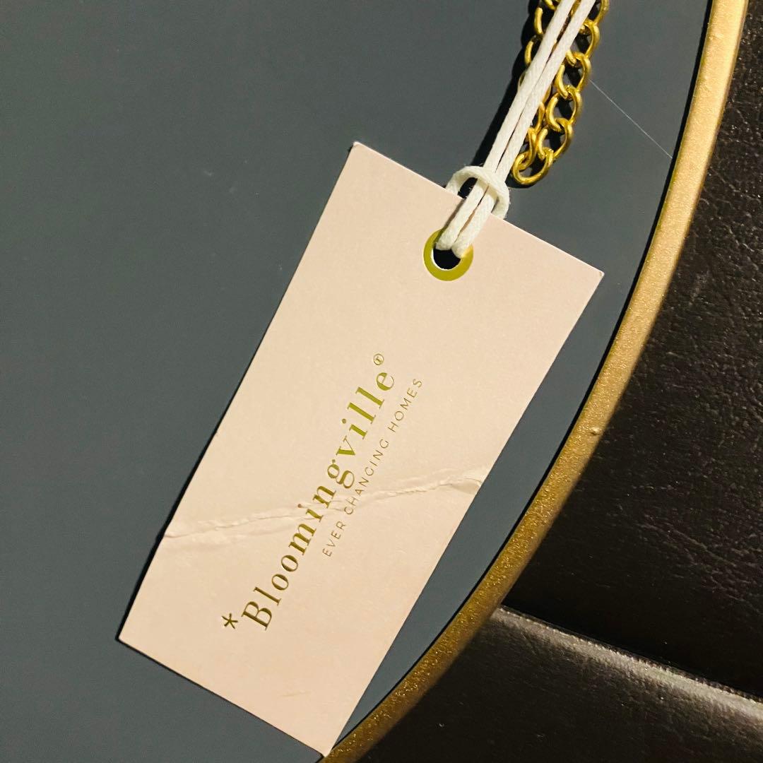 新品　タグ付き　Bloomingville 円形 壁掛け鏡 ゴールド金属フレーム