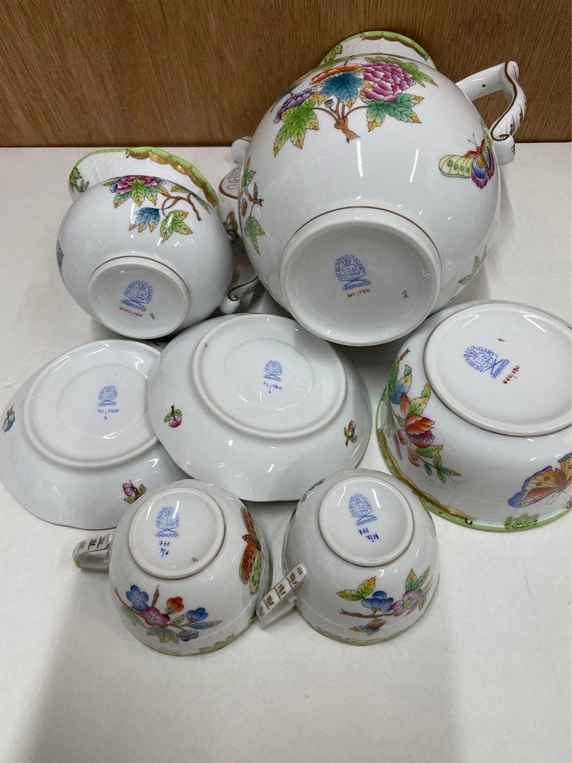 ヘレンド ヴィクトリア ブーケ コーヒーポット シュガーポット