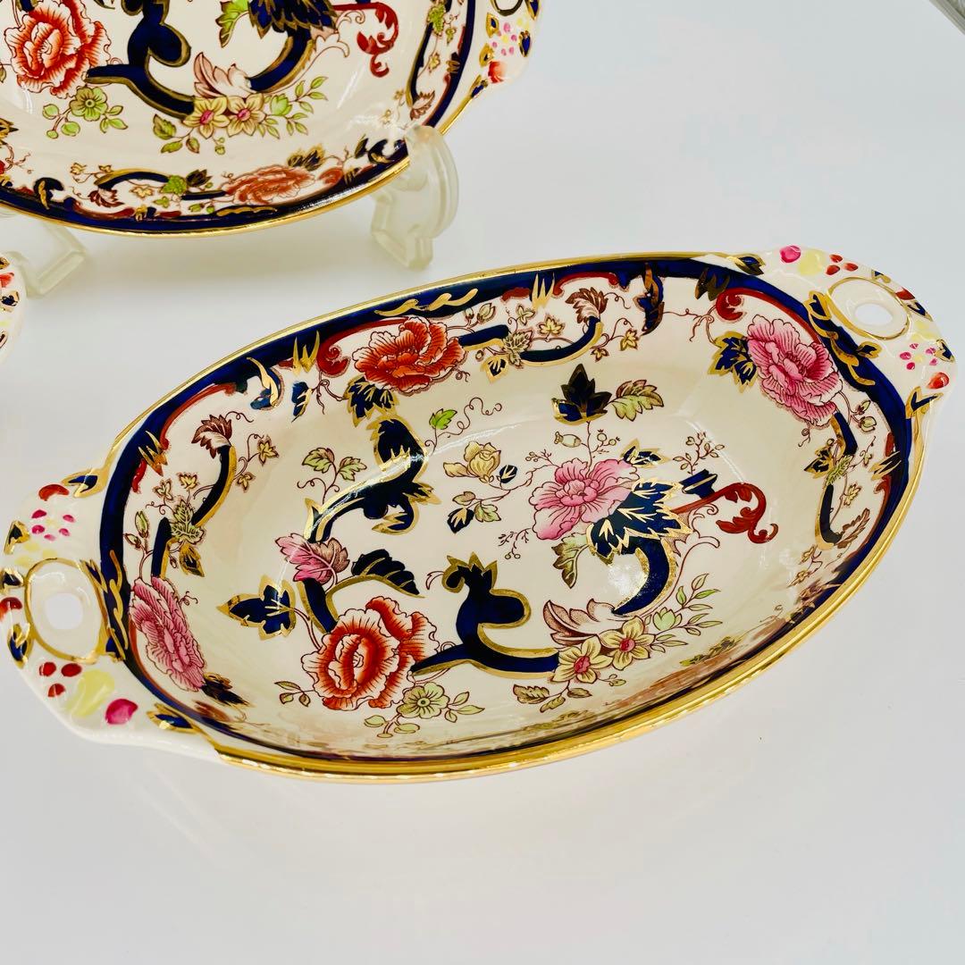 メイソンズ ブルーマンダレイ オーバルボウル 3点