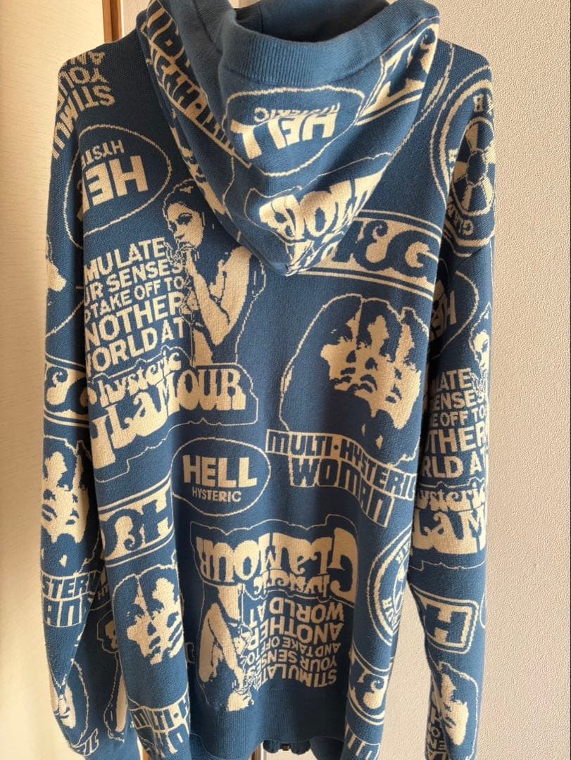 HYSTERIC GLAMOUR SUPER HYS柄ジャカード パーカーＬ