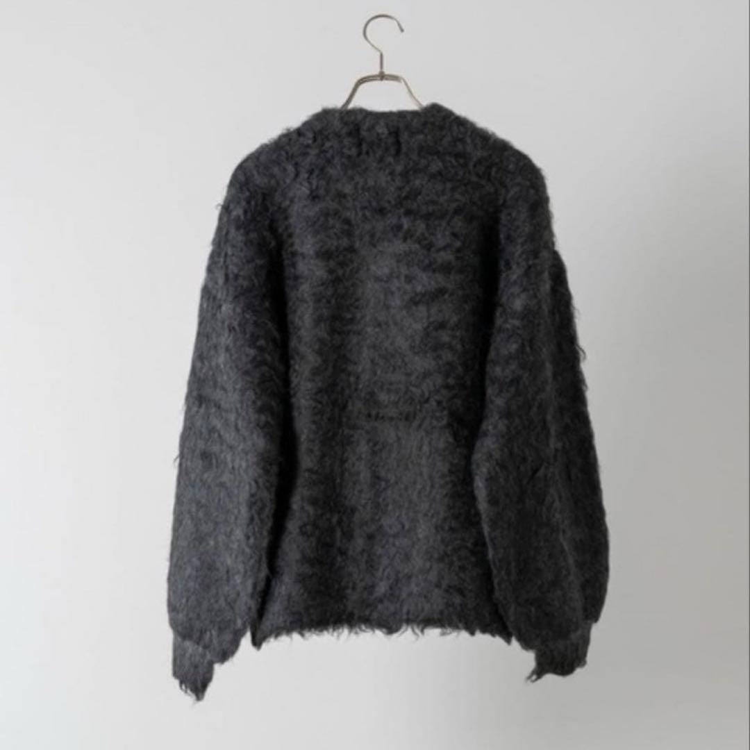 soerte ウールブレンドボリュームシャギーニットカーディガン