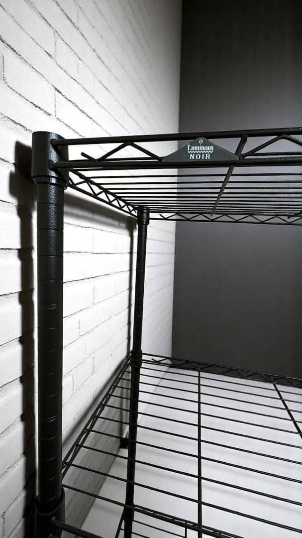 Luminous Noir スチールラック 5段 ブラック 111×41×178