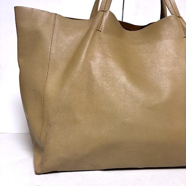 希少✨セリーヌ ホリゾンタルカバ 旧ロゴ トートバッグ レザー ベージュ 大容量