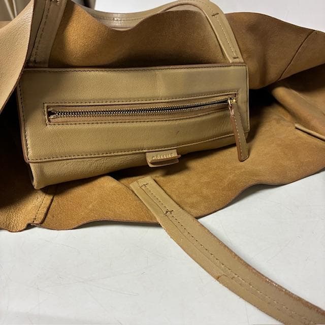 希少✨セリーヌ ホリゾンタルカバ 旧ロゴ トートバッグ レザー ベージュ 大容量