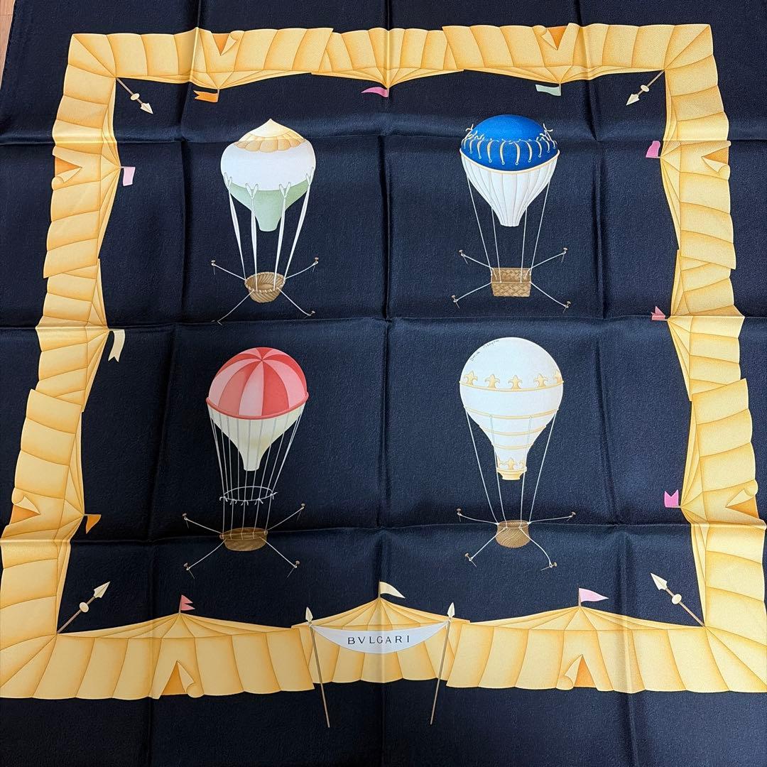 ★美品　BVLGARI 気球デザイン スカーフ