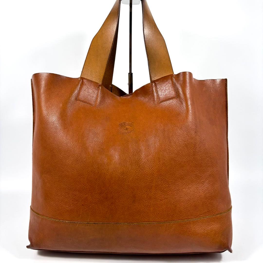 ✨希少 美品✨イルビゾンテ トートバッグ A4可 レザー ヤキヌメ ブラウン 茶