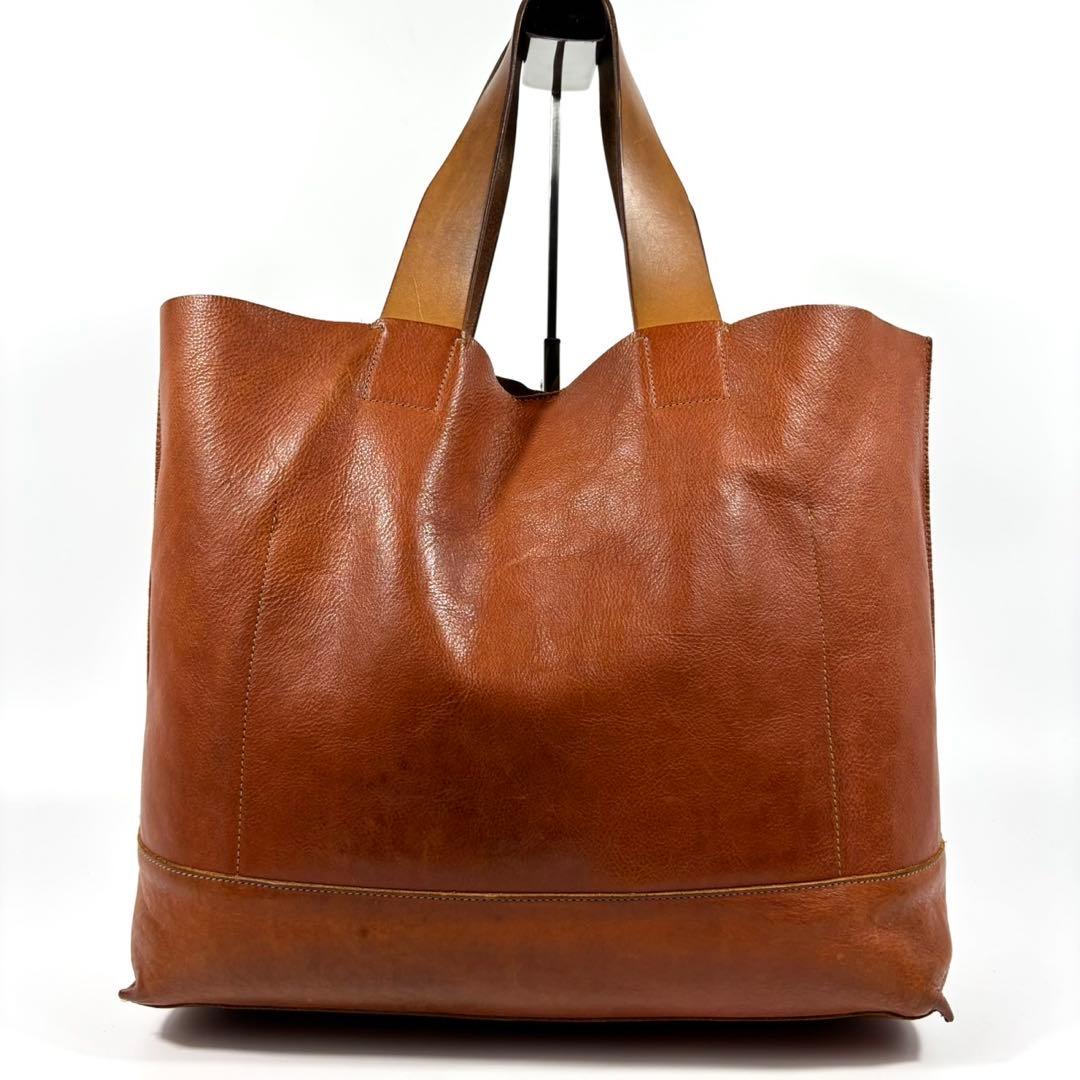 ✨希少 美品✨イルビゾンテ トートバッグ A4可 レザー ヤキヌメ ブラウン 茶