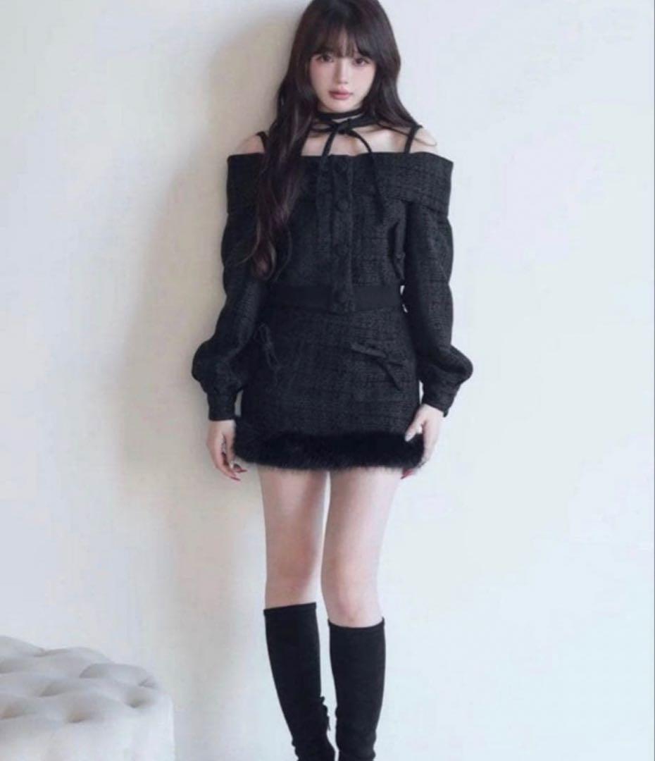 BunnyLis ツイードオフショルジャケットセット