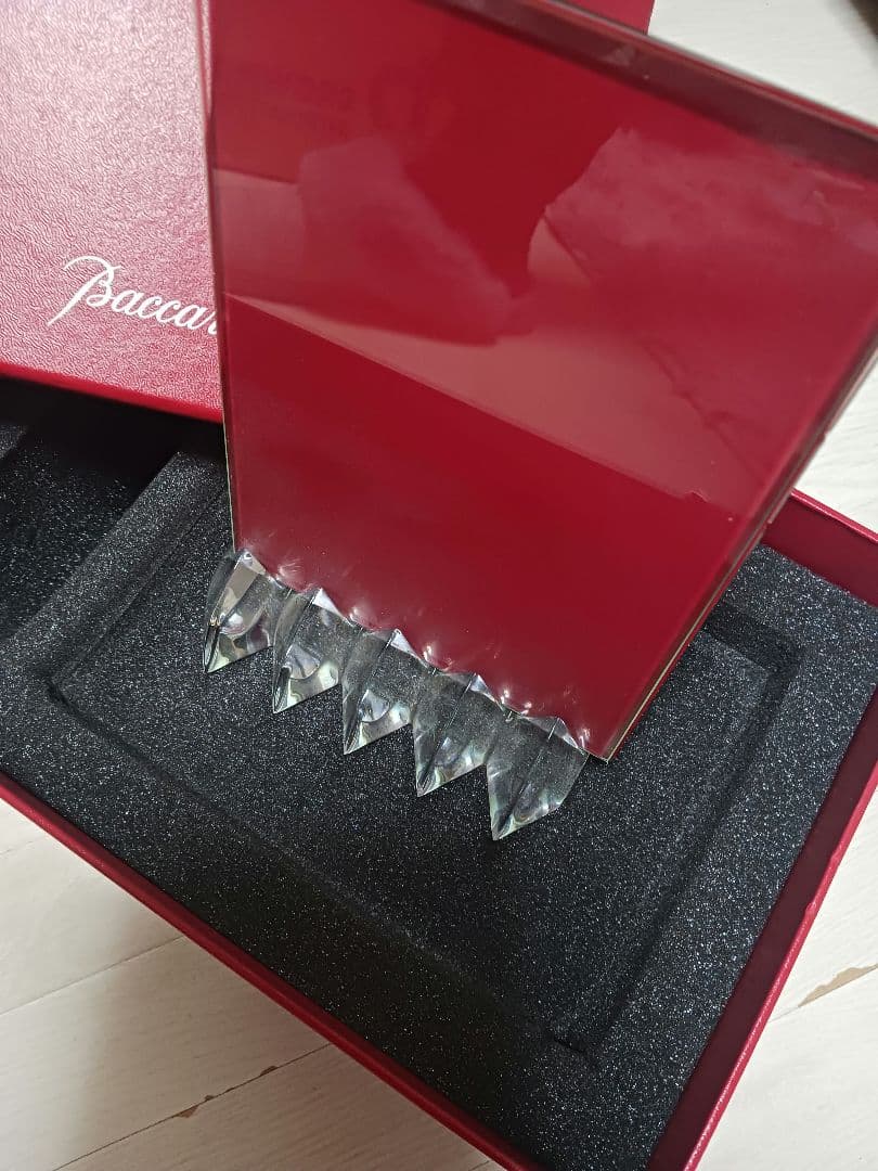 若干難ありBaccarat クリスタルフォトフレーム 赤