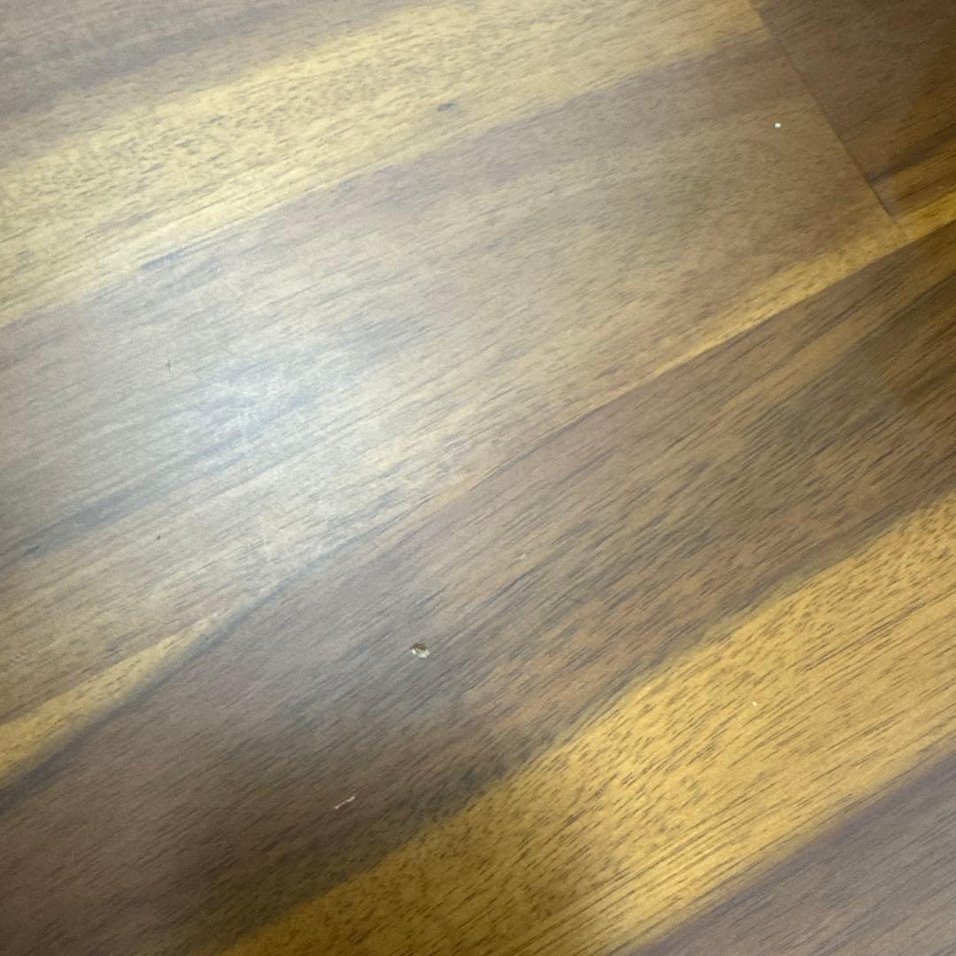 unico ダークブラウン木製楕円形センターテーブル