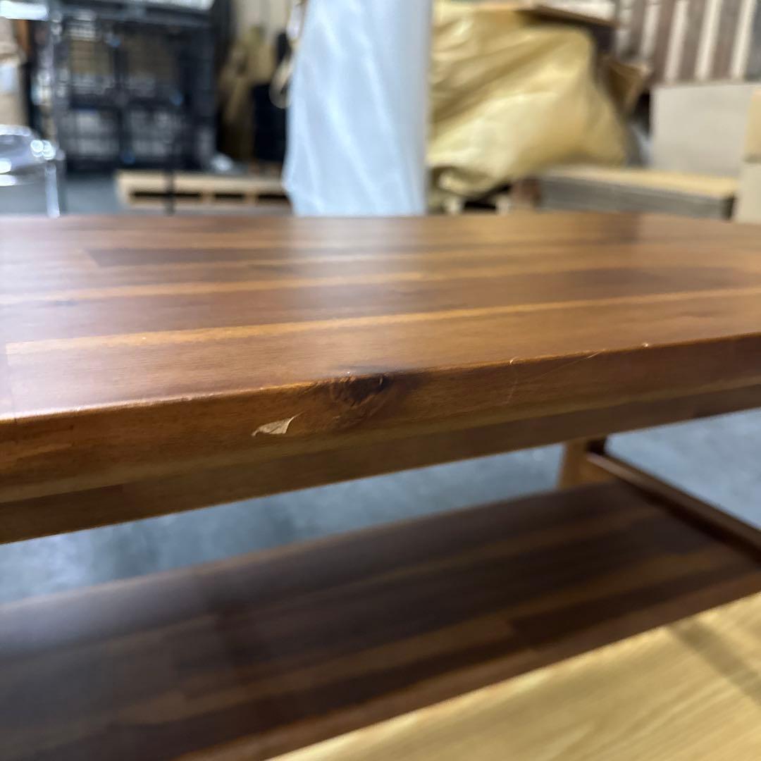 unico ダークブラウン木製楕円形センターテーブル