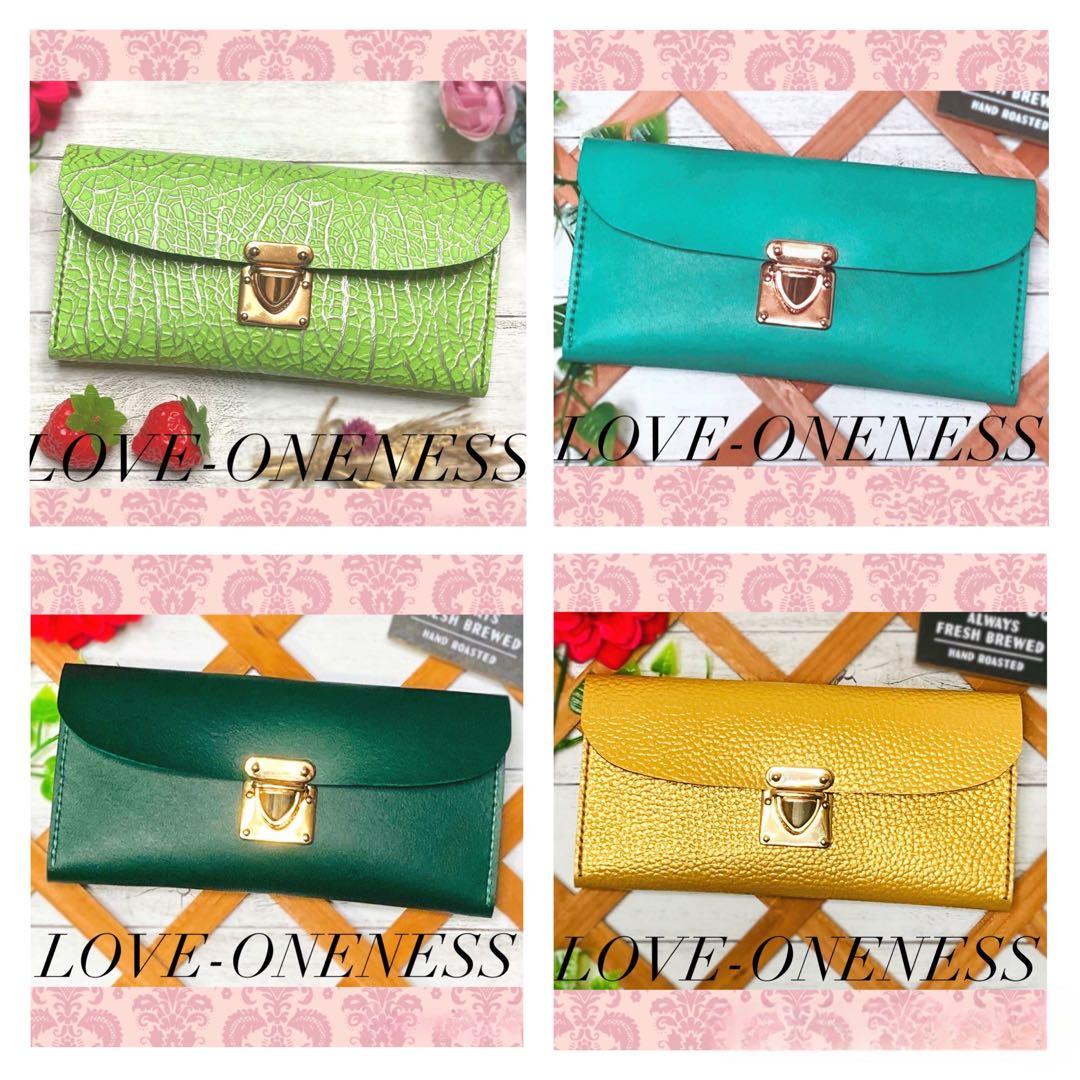 ❤️【完璧メロン♪】高級感×シンプルデザインの大人オシャレで超可愛い総本革長財布♪