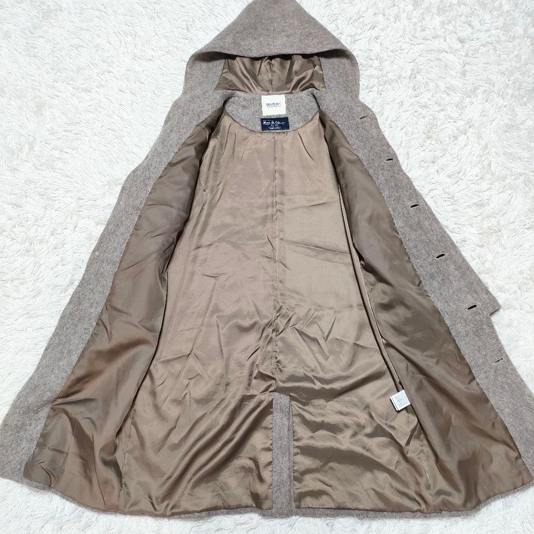 【モヘヤ】ゆったり　ビームスボーイ　スライバーフードコート　イタリア生地　ロング