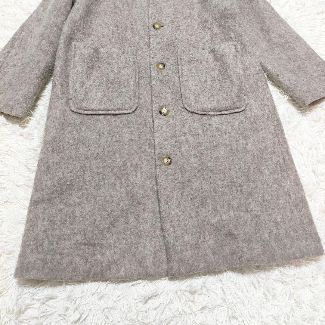 【モヘヤ】ゆったり　ビームスボーイ　スライバーフードコート　イタリア生地　ロング