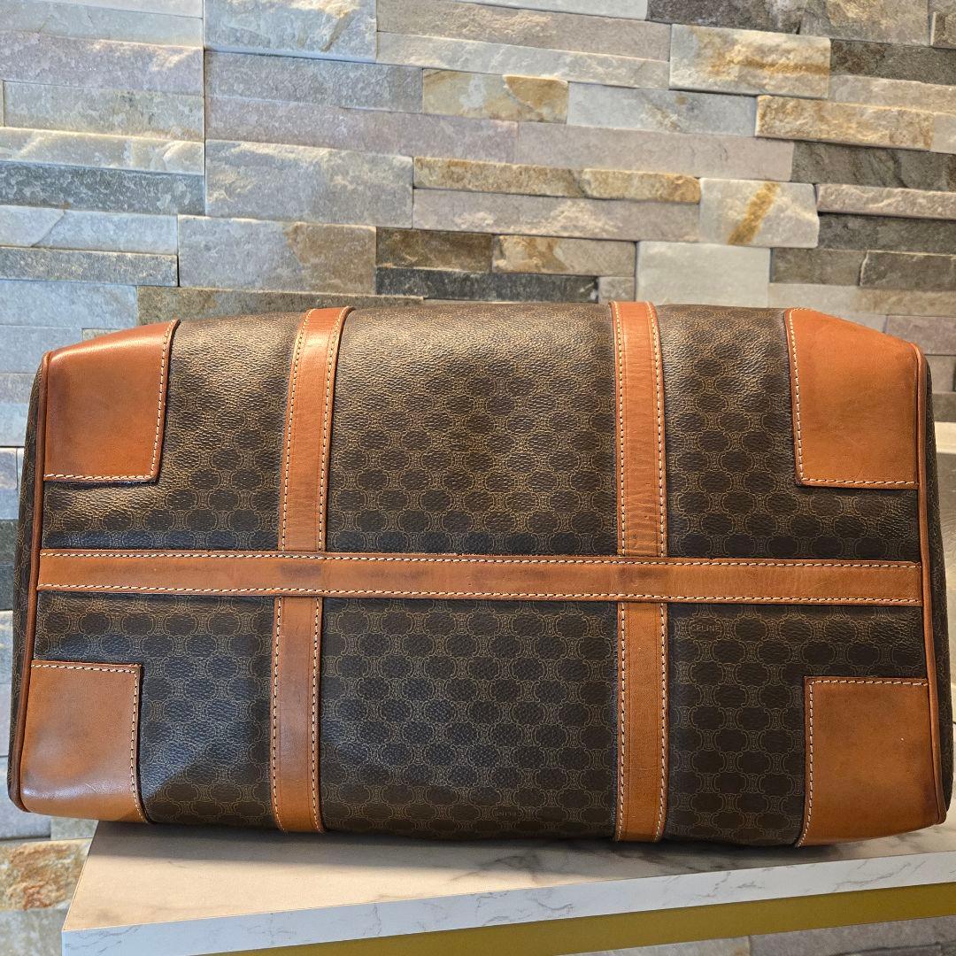 CELINE オールド セリーヌ ボストンバッグ マカダム柄 トリオンフ 鍵付き