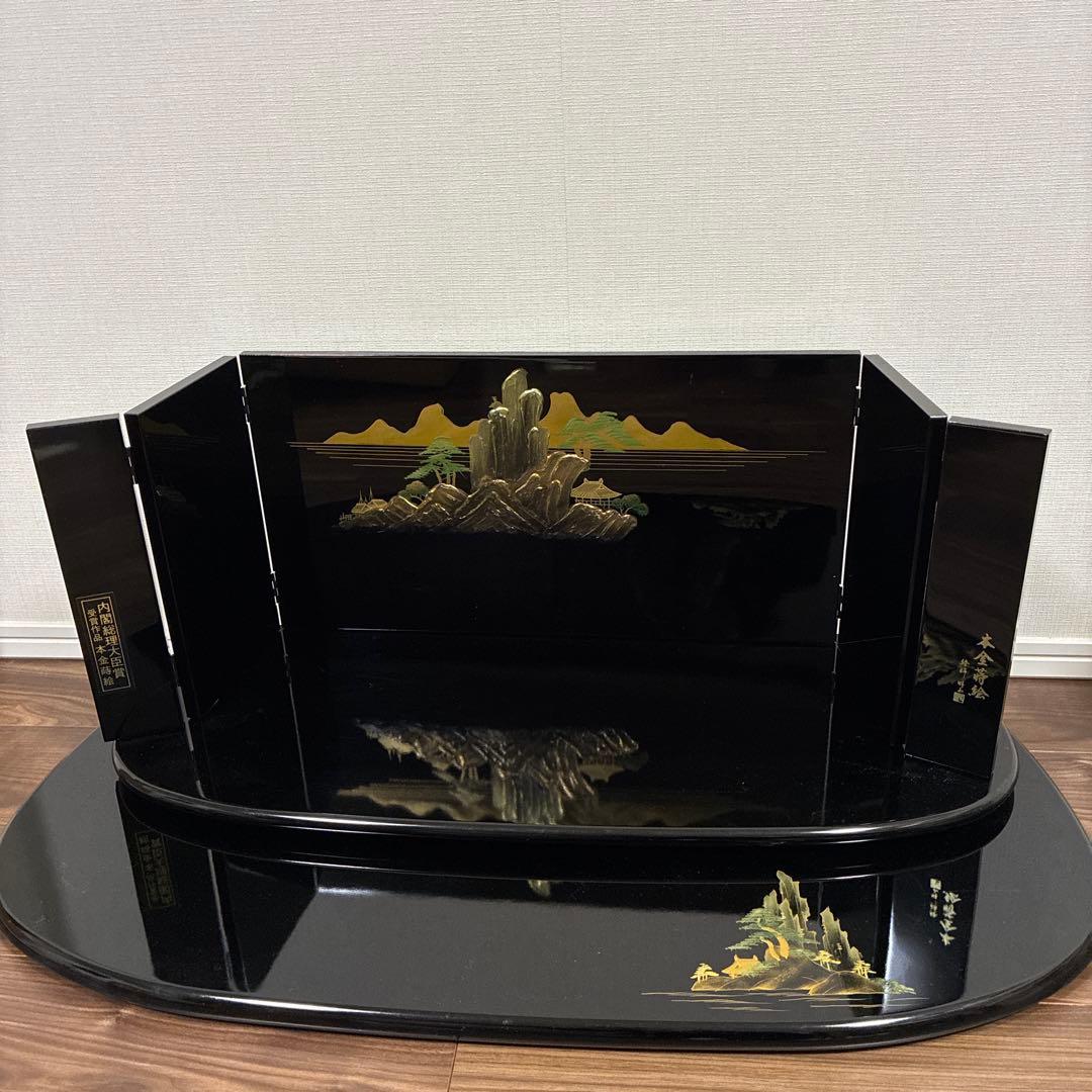 【引き取り限定】極上手造り木製品　雛人形 伝統的な雛人形　内閣総理大臣賞 羽子板